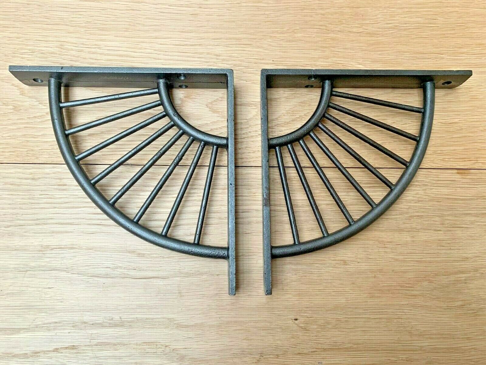 Pair Of Sunrise Shelf Brackets Antique Iron.