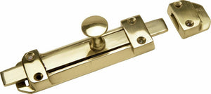 4inch Surface Door Bolt Polished Brass.