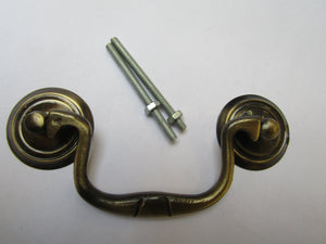 Large Swan Neck Pull Handle Antique Brass.