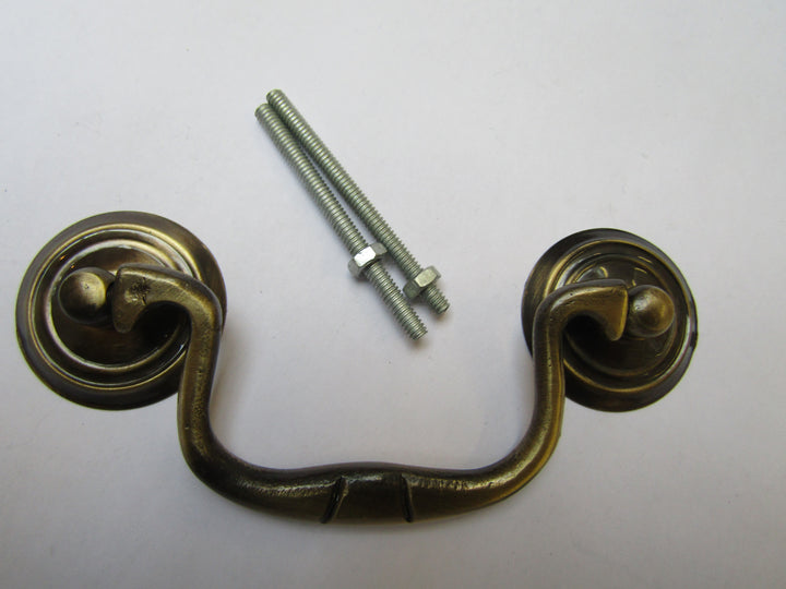 Large Swan Neck Pull Handle Antique Brass.