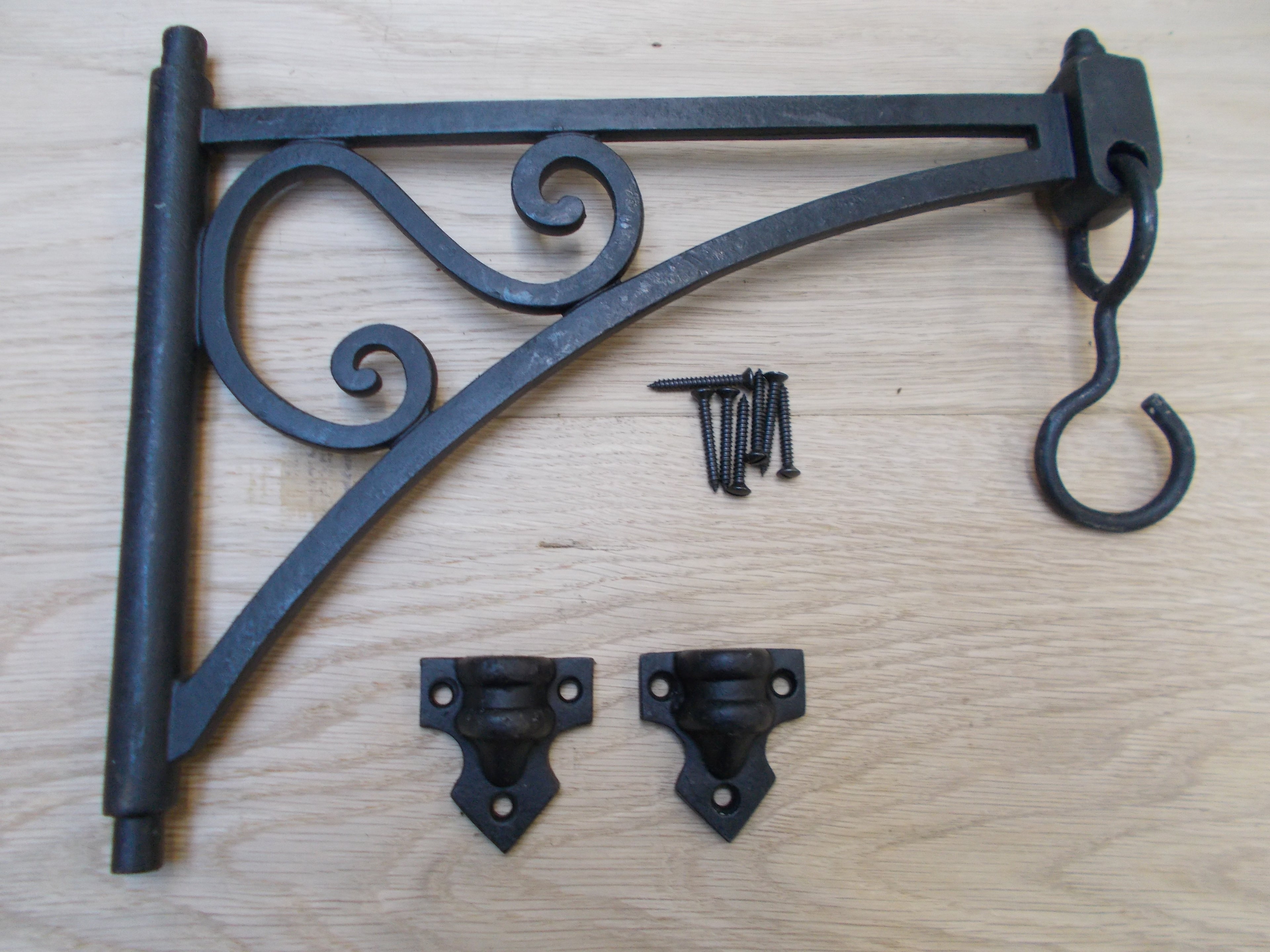 Swivel Hook Shelf Brackets Black Wax.