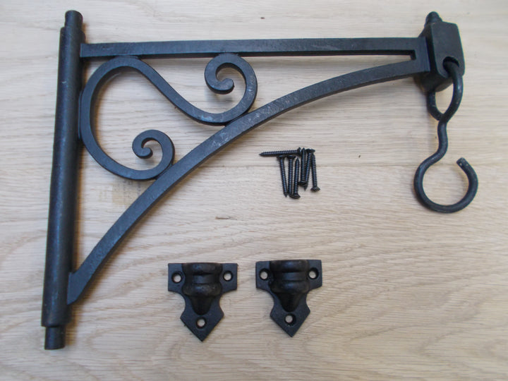 Swivel Hook Shelf Brackets Black Wax.