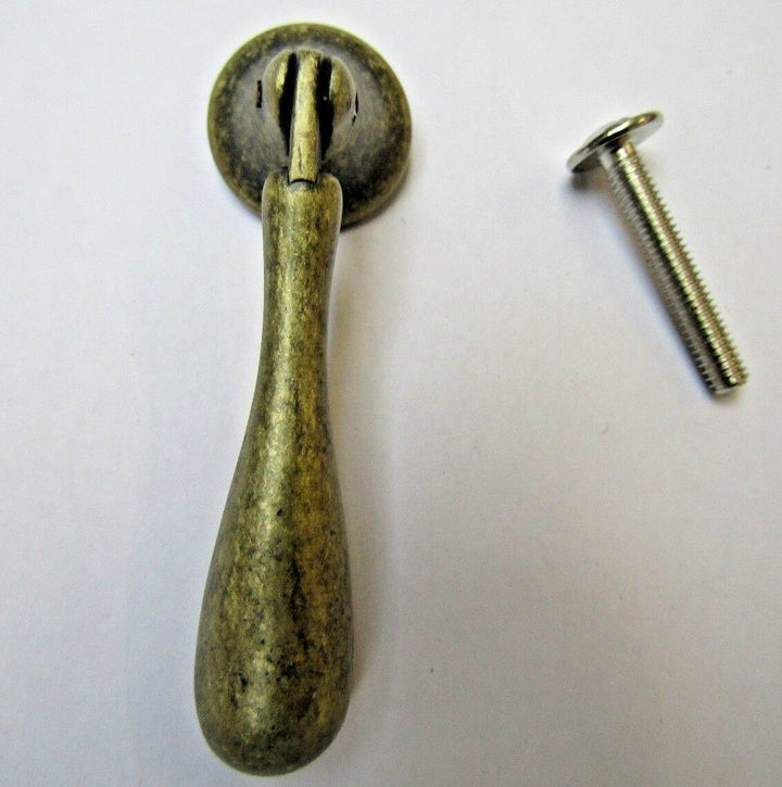 Tear Drop Cabinet Pull Handle Antique Brass.