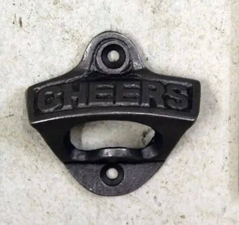Wall Mounted Cheers Bottle Opener.