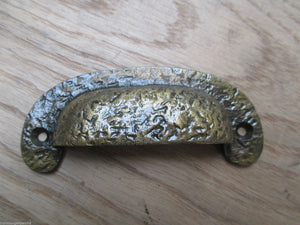 Textured Cabinet Cup Pull Handle Antique Brass.