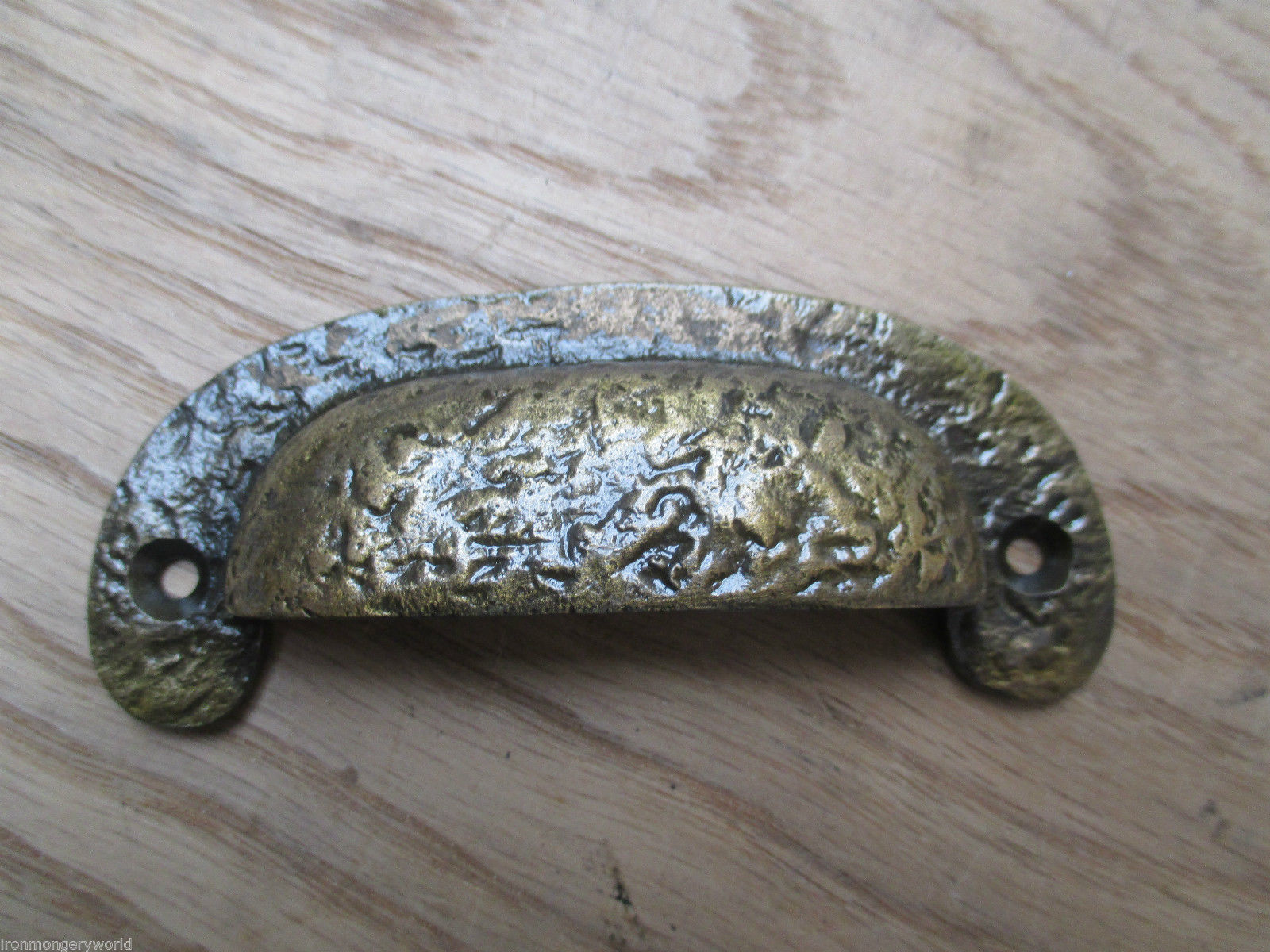 Textured Cabinet Cup Pull Handle Antique Brass.