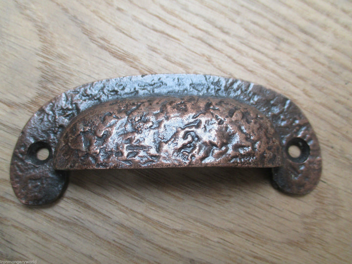 Textured Cabinet Cup Pull Handle Antique Copper.