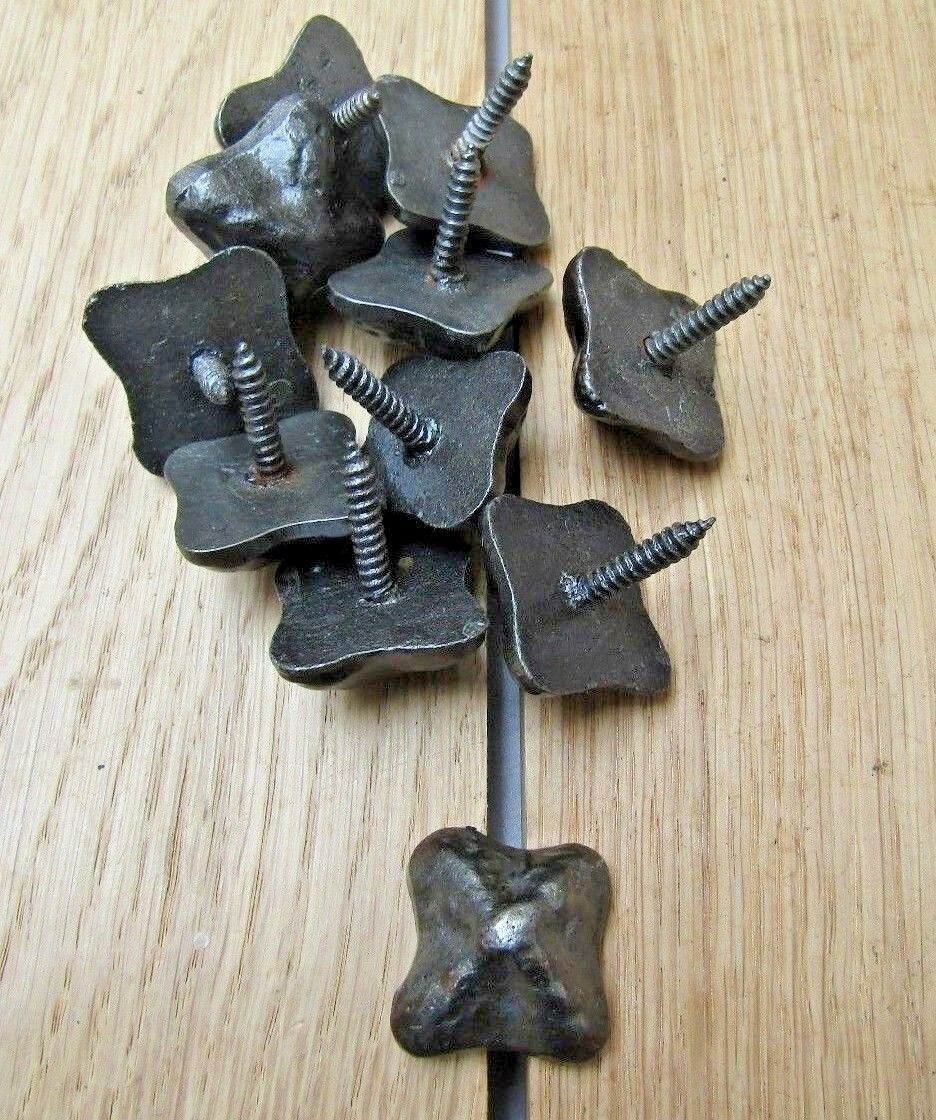 Pack of 10 Door Studs Textured Antique Iron.