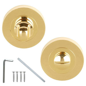 Bathroom Thumb Turn Door lock Polished Brass.