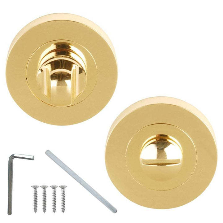 Bathroom Thumb Turn Door lock Polished Brass.