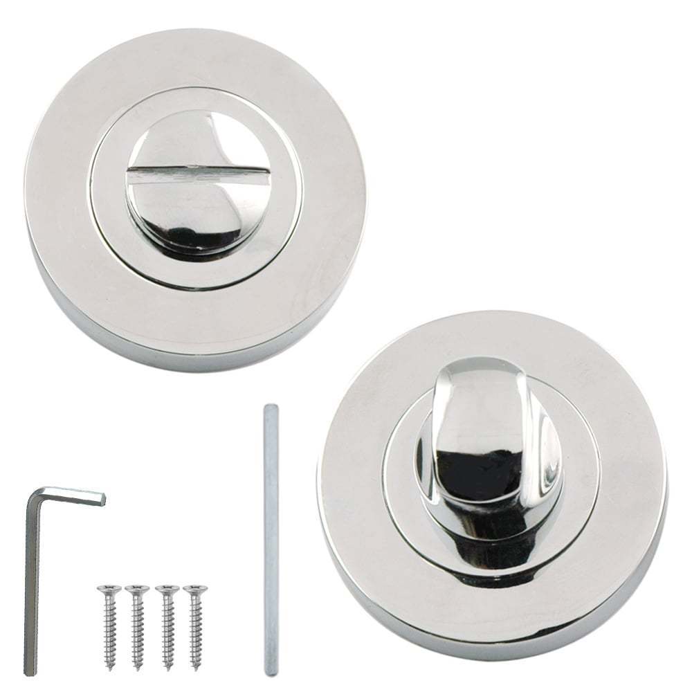 Bathroom Thumb Turn Door lock Polished Chrome.