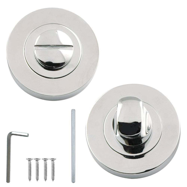 Bathroom Thumb Turn Door lock Polished Chrome.