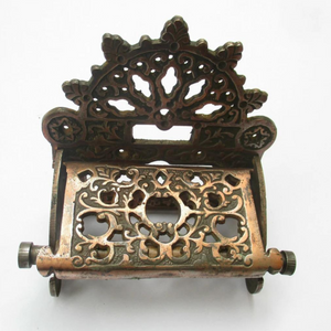 Decorative Toilet Roll Holder Antique Copper.