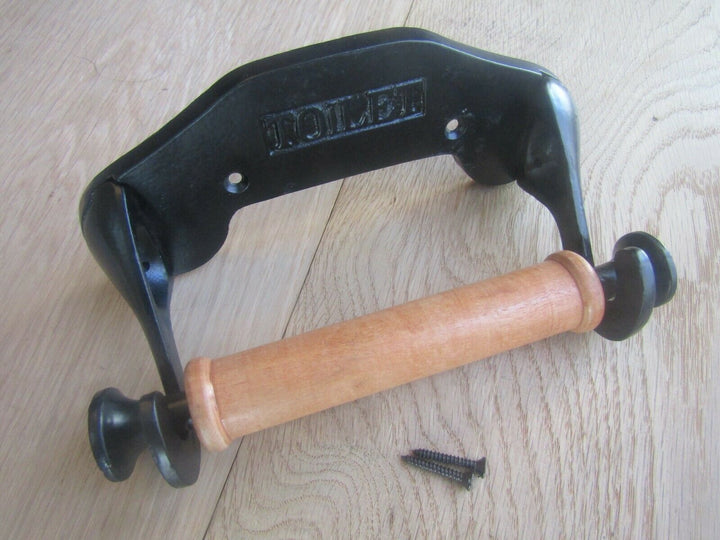 Toilet Embossed Toilet Roll Holder Black Antique.