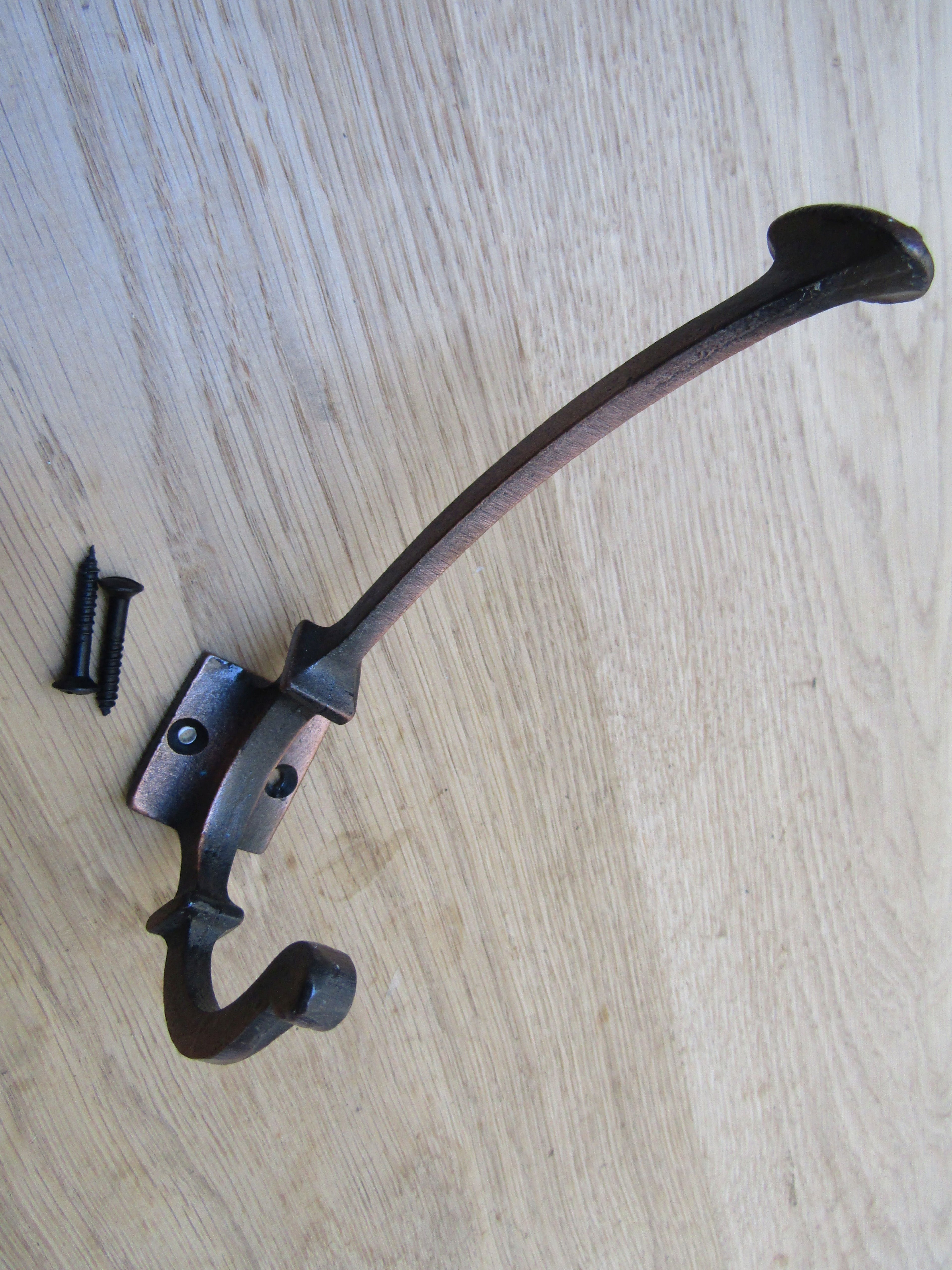 Pack Of 5 Traditional Spoon End Coat Hooks Antique Copper.