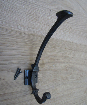Pack Of 5 Traditional Spoon End Coat Hooks Antique Iron.