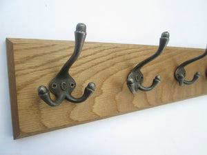 Cast iron Triple Lettered 5 Hook Coat Rail 58cm.
