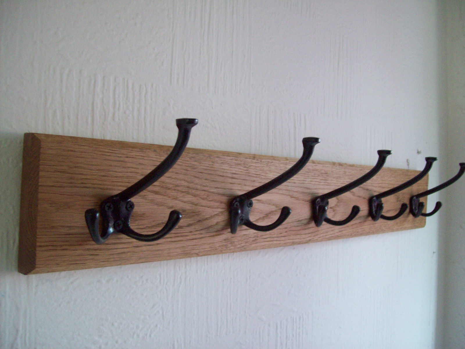 Black Antique Triple Victorian 4 Hook Coat Rail 68cm.