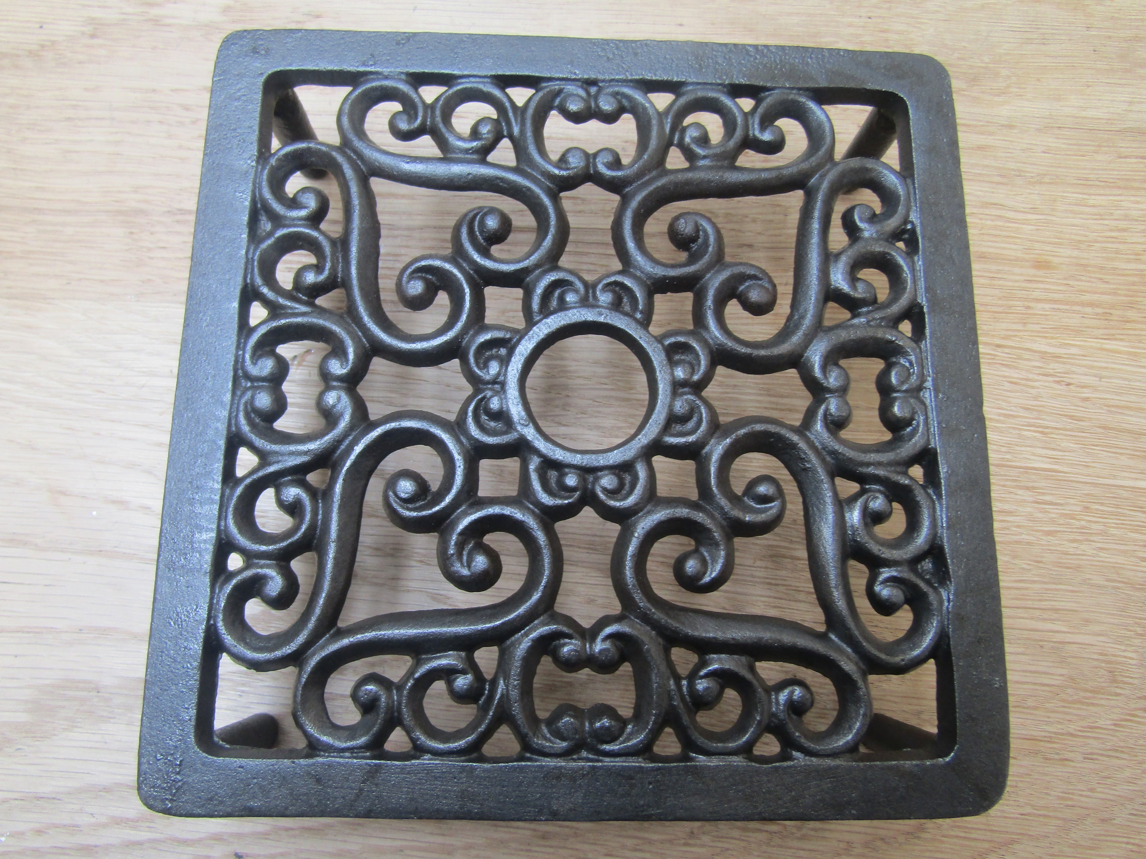 Cast Iron Ornate Square Trivet.