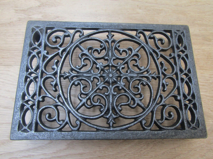 Cast Iron Ornate Rectangular Trivet.