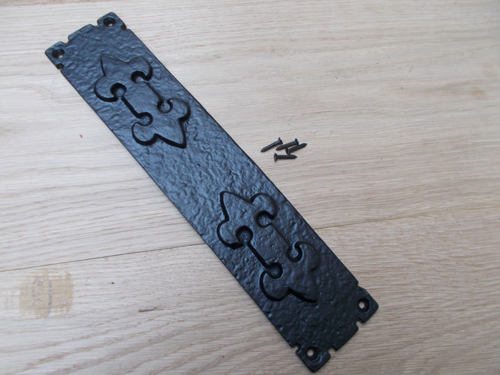 Black Antique Tudor design finger Plate.
