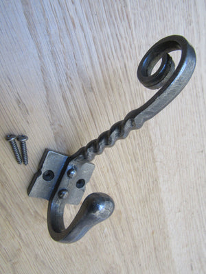 Twisted Gothic Coat Hook Antique Iron.