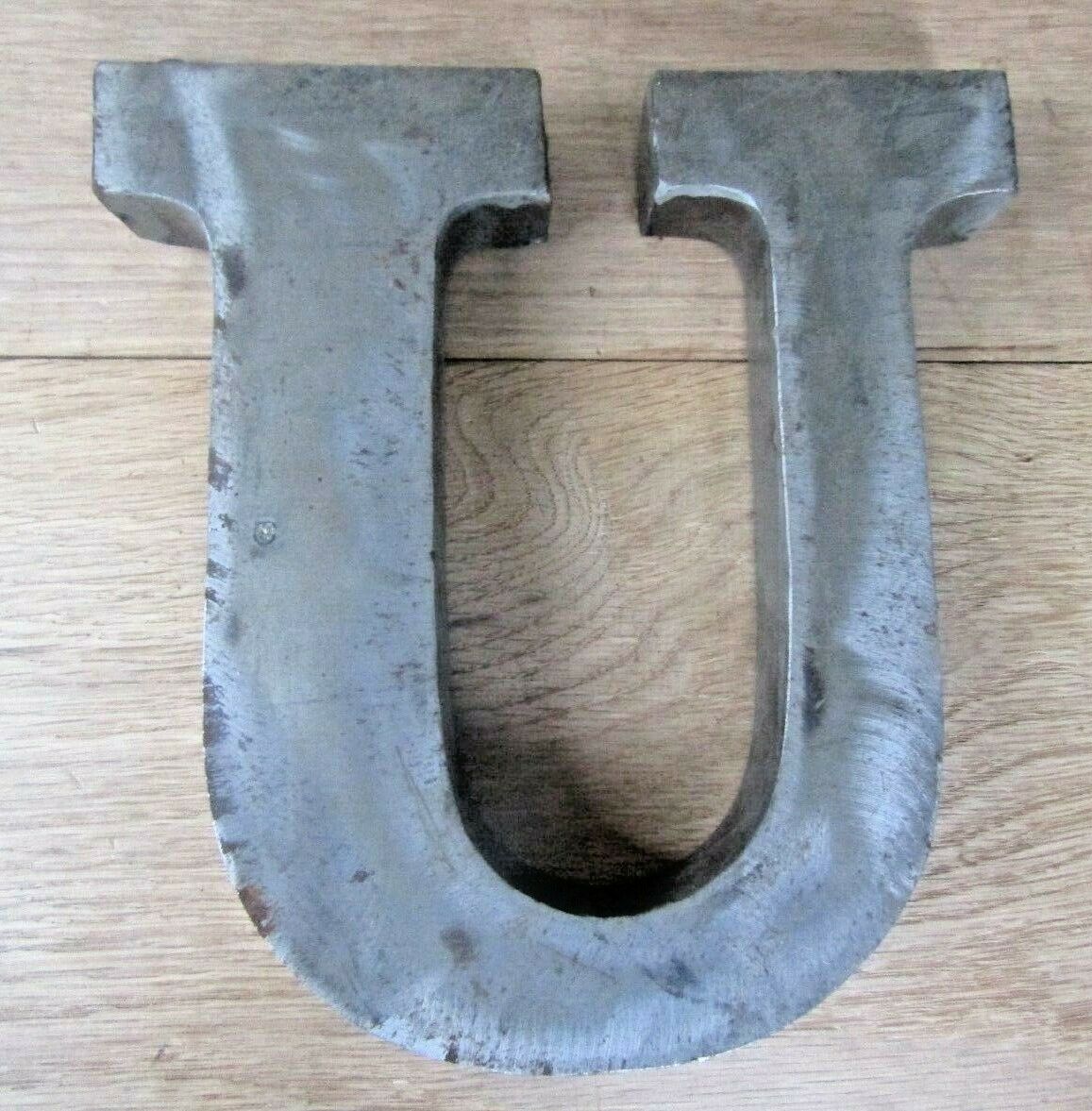 8inch Large Rustic Steel Letter U.