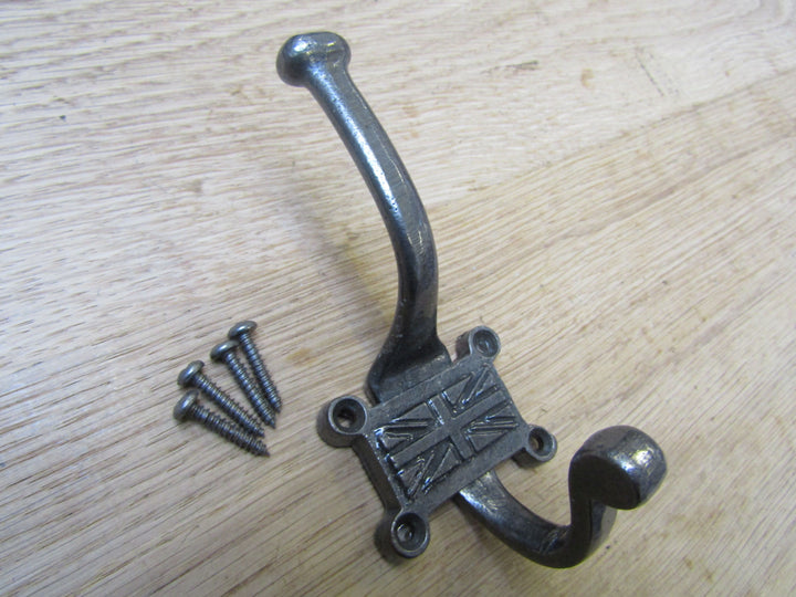 Pack Of 5 Retro Union Jack Coat Hooks.