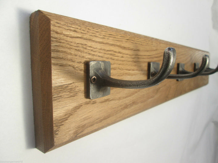 Antique Iron Utility 2 Hook Coat Rail 27cm.