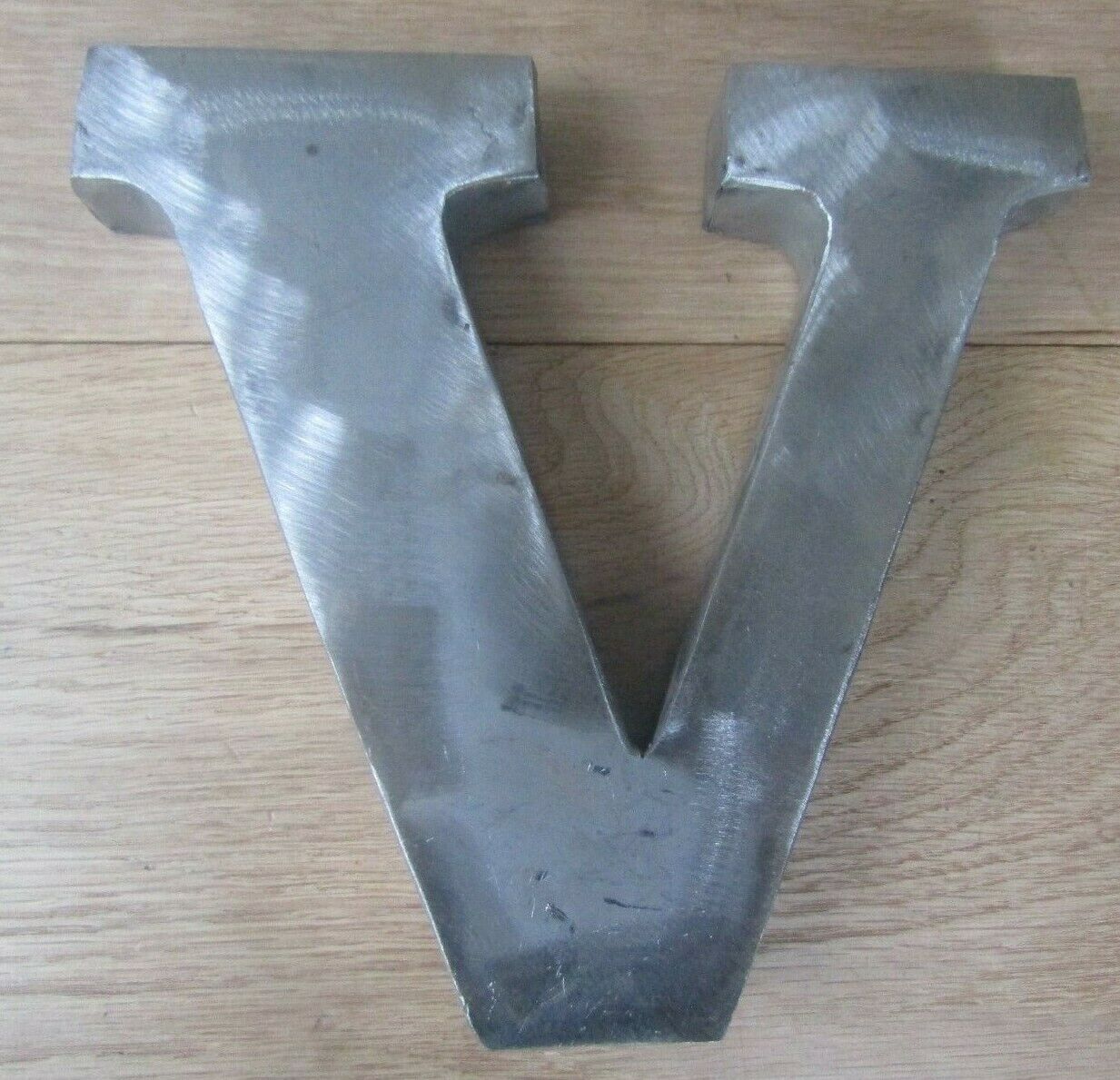 8inch Large Rustic Steel Letter V.