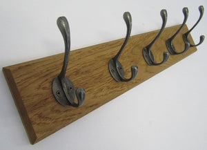 Antique Iron Victorian 6 Hook Coat Rail 68cm.