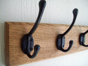 Cast Iron Black Victorian Coat Hook Rail.