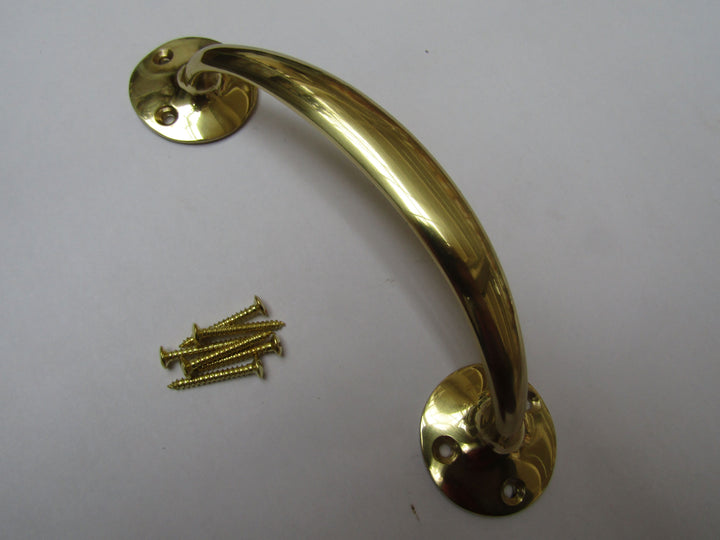 Victorian Bow Cabinet Pull Handle Polished Brass 6inch.