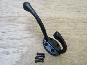 Victorian Coat Hook Black Antique.