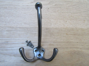 Victorian Triple Coat Hook Antique Iron.