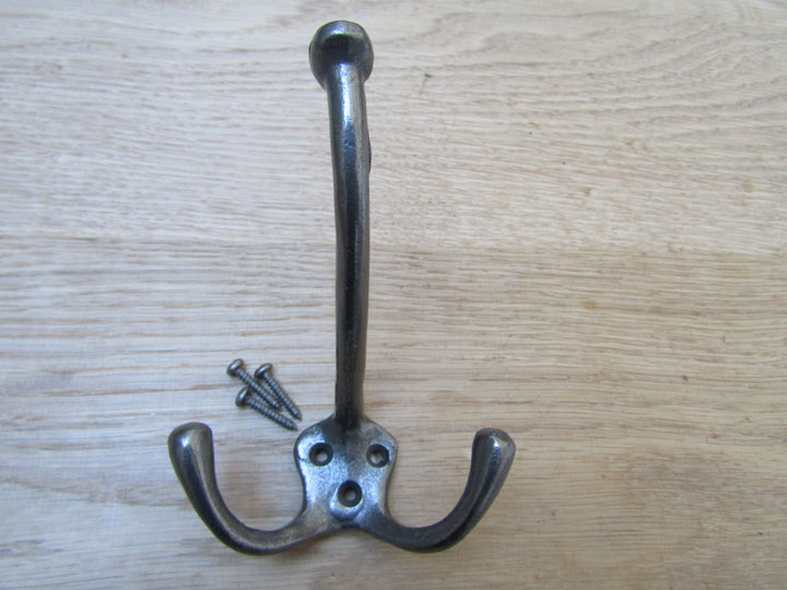 Victorian Triple Coat Hook Antique Iron.