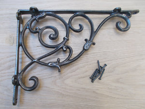 Pair Of 12inch Vine Brackets Antique Iron.