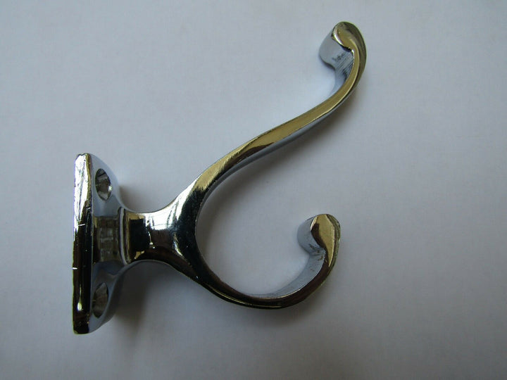 Pack Of 5 Volute Square Coat Hooks Polished Chrome.