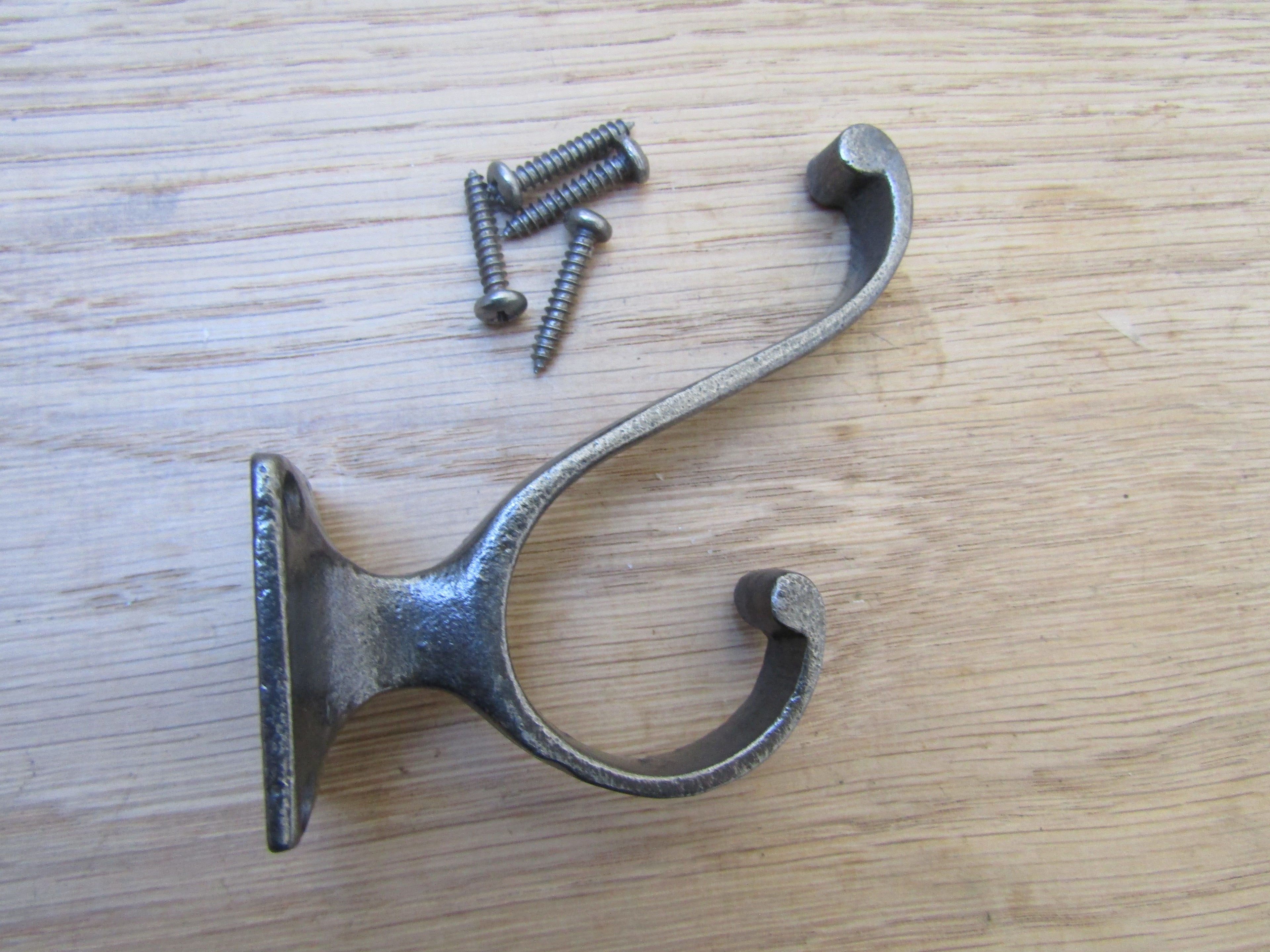 Volute Square Coat Hook Antique Iron.