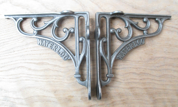 Pair Of 6inch Waterloo Shelf Brackets Antique Iron.
