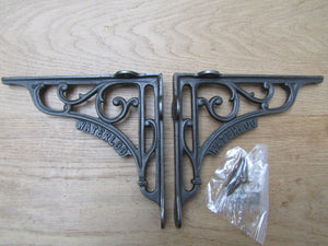 Pair Of 8inch Waterloo Shelf Brackets Antique Iron.