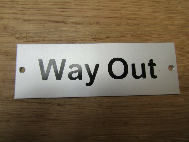 Rectangular Satin Aluminium Way Out Door Sign.