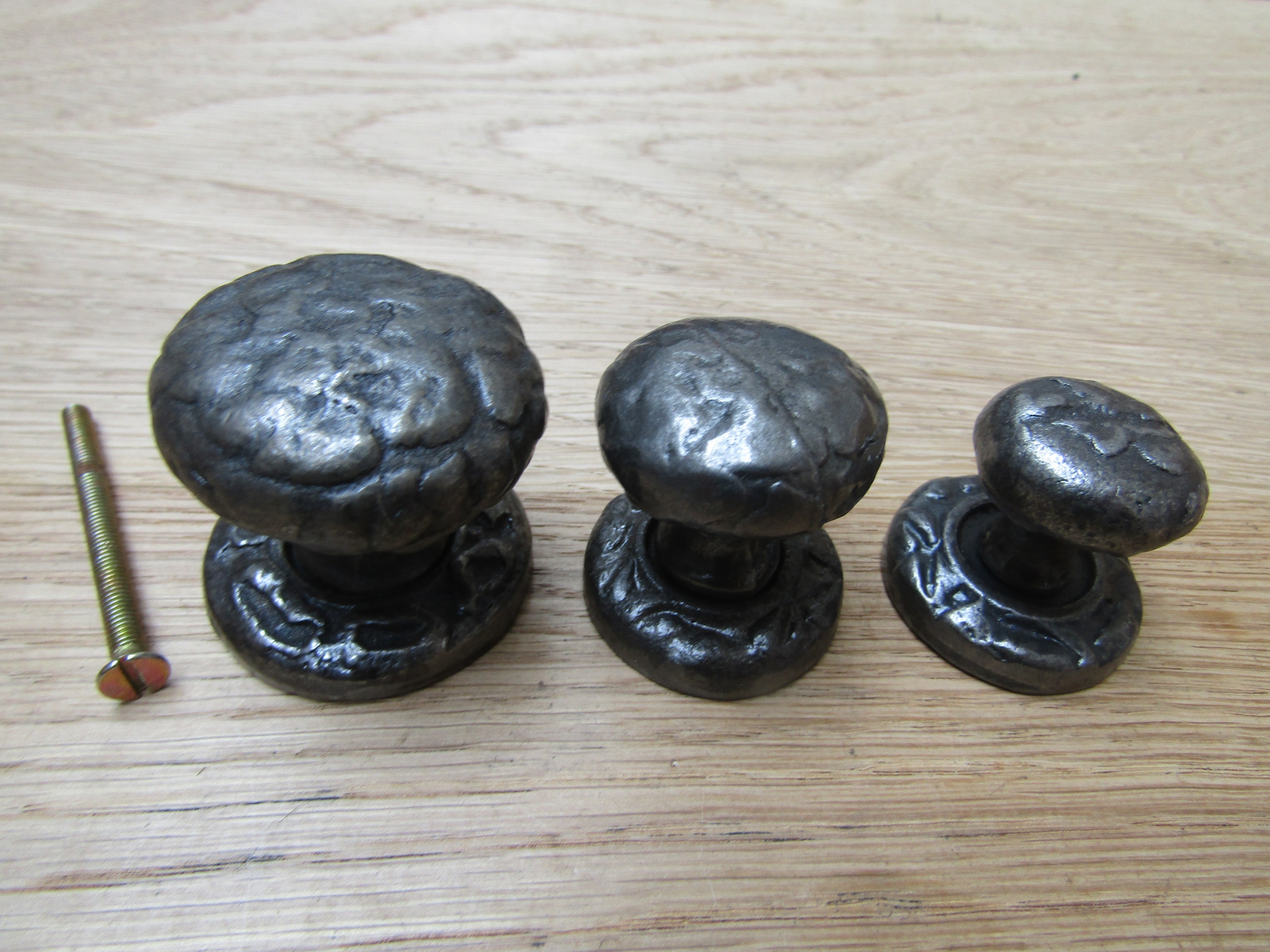 Wenlock Textured Cupboard Knob Antique Iron 40mm.