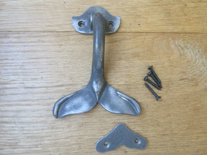 Whale Tail Door Knocker Antique Iron.