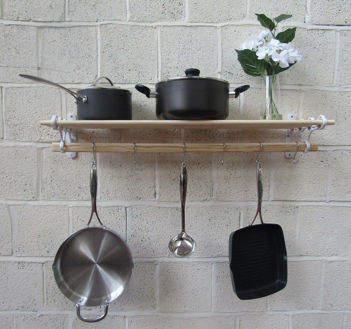 White Kitchen Pot Pan Rack 1.8m.