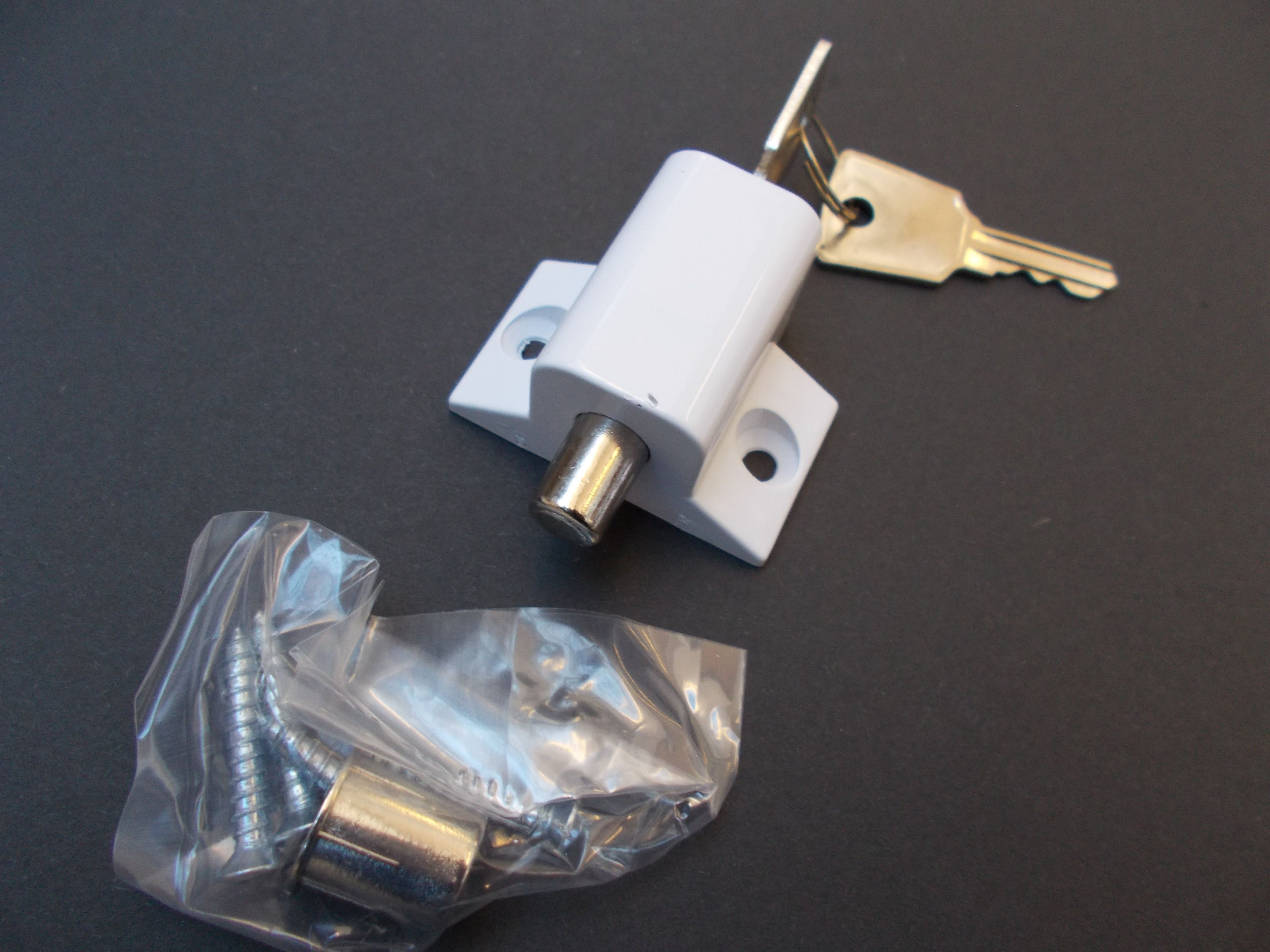Patio Door Lock Catch White.