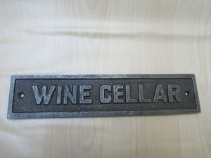 Cast Iron Wine Cellar Plaque.