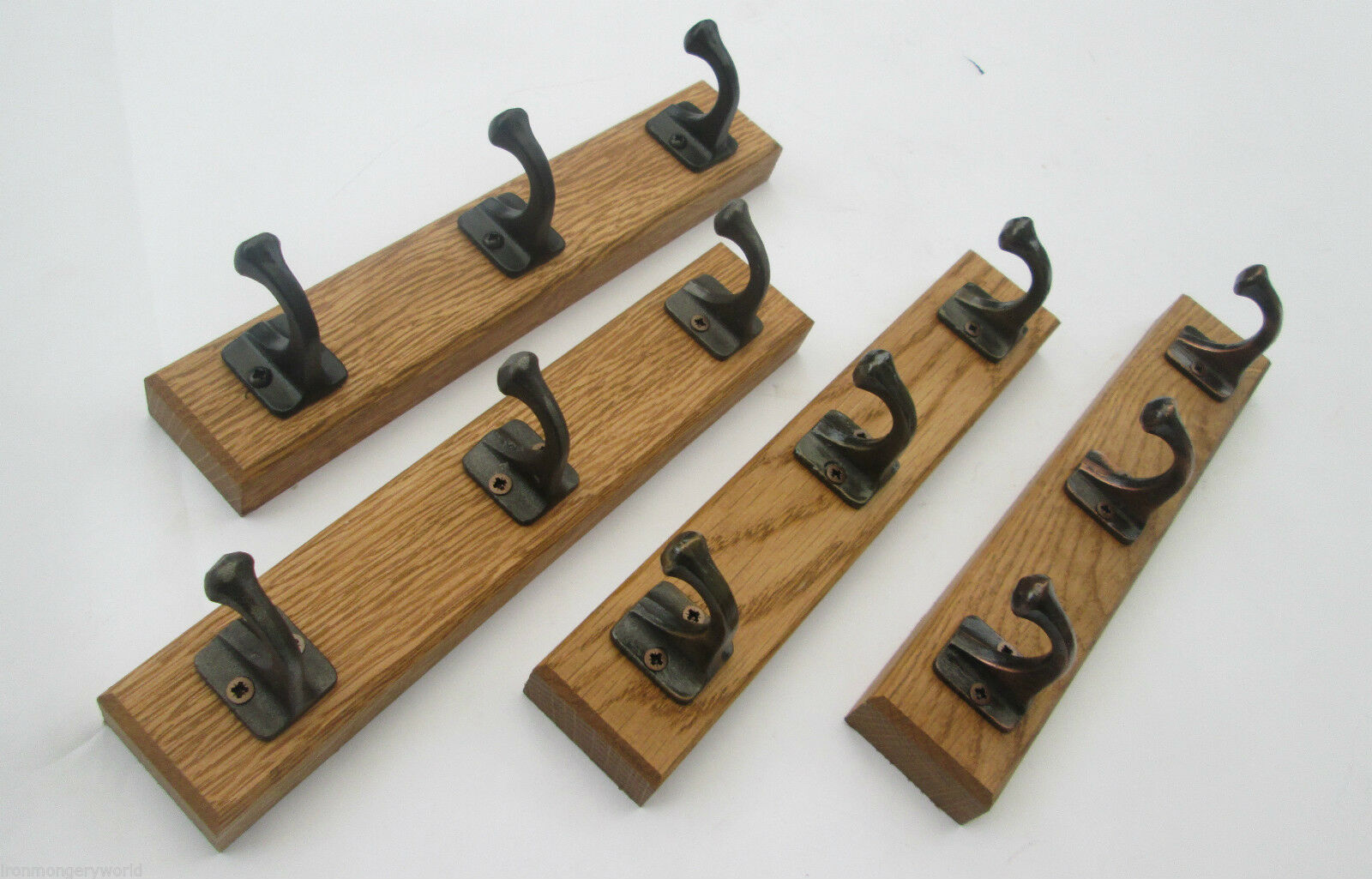 Wooden Key Hanger Cast Iron Hook Antique Copper.