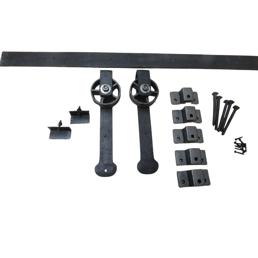 Wrought Iron Rustic Sliding Barn Door Kit WithTrack.